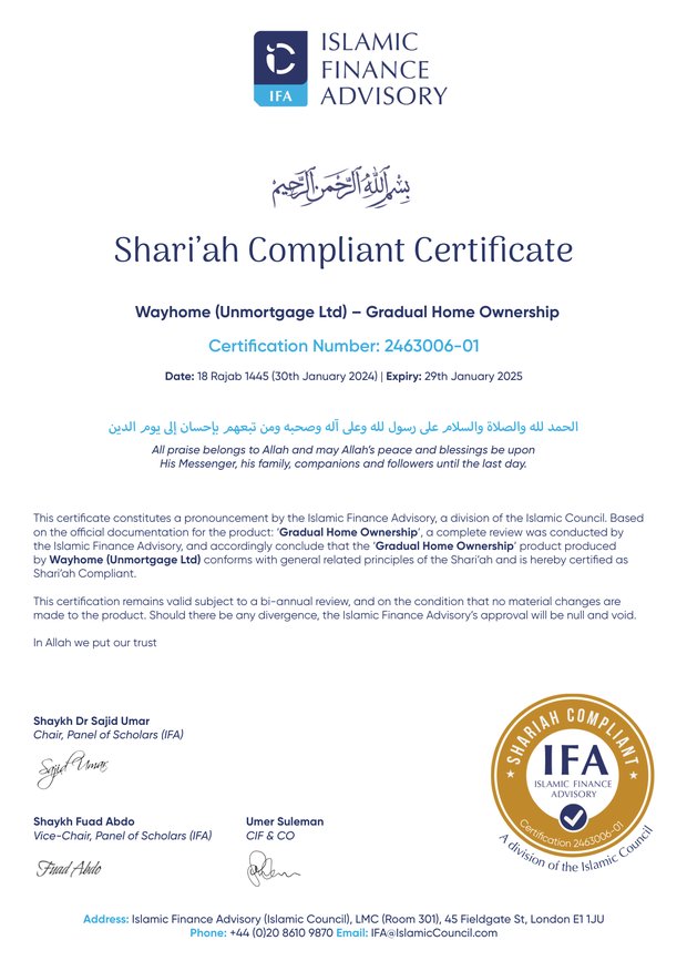 Letter of Certification